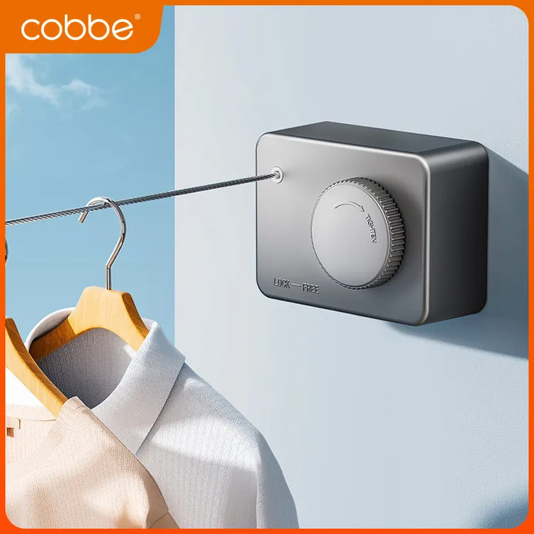 卡贝隐形收缩晾衣绳室内免打孔卫生间晾衣服神器阳台钢丝绳晾衣架