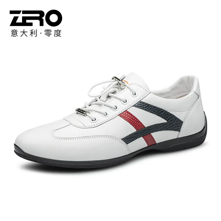 【官方正品】零度男鞋新品透气真皮日常运动休闲鞋软底轻便旅游皮鞋