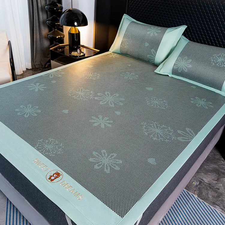 冰丝凉席夏天可折叠家用草席2024新款夏季高端软席子儿童可用藤席