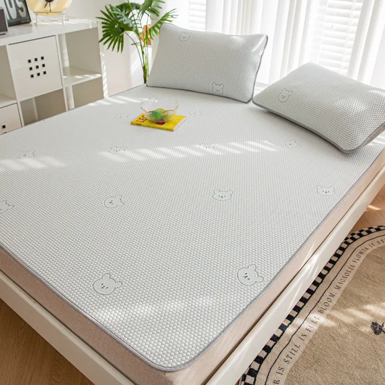 夏季冰丝席可水洗机洗折叠软凉席家用豆豆席婴儿可用冬夏两用床垫
