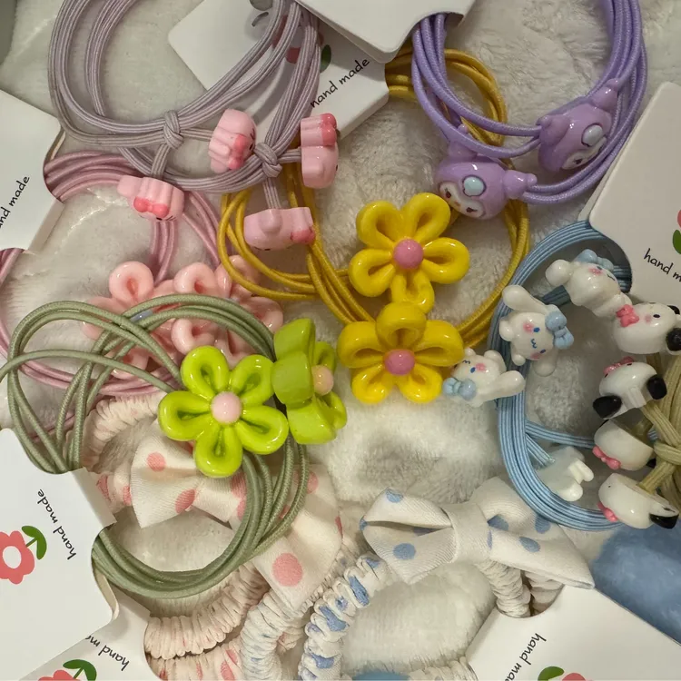 可爱简约卡通双股发绳百搭甜美儿童头绳