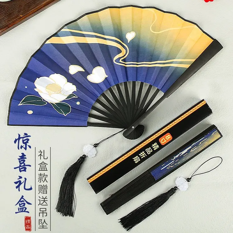 公主原神周边超仙原神里绫华扇子印花双面绢布折扇中国风游戏动漫