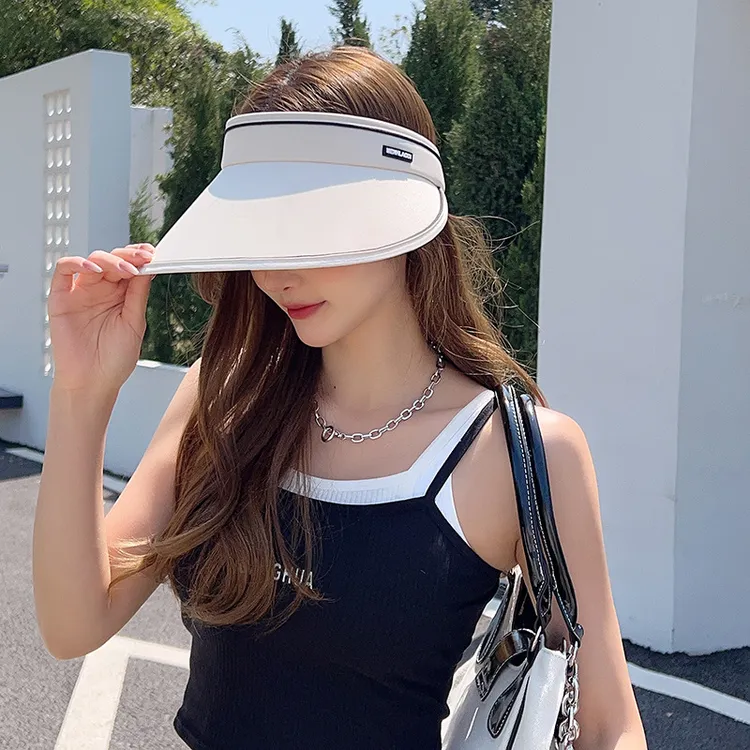 夏季空顶防晒帽女uv空顶可折叠遮阳帽户外防紫外线大帽檐太阳帽子