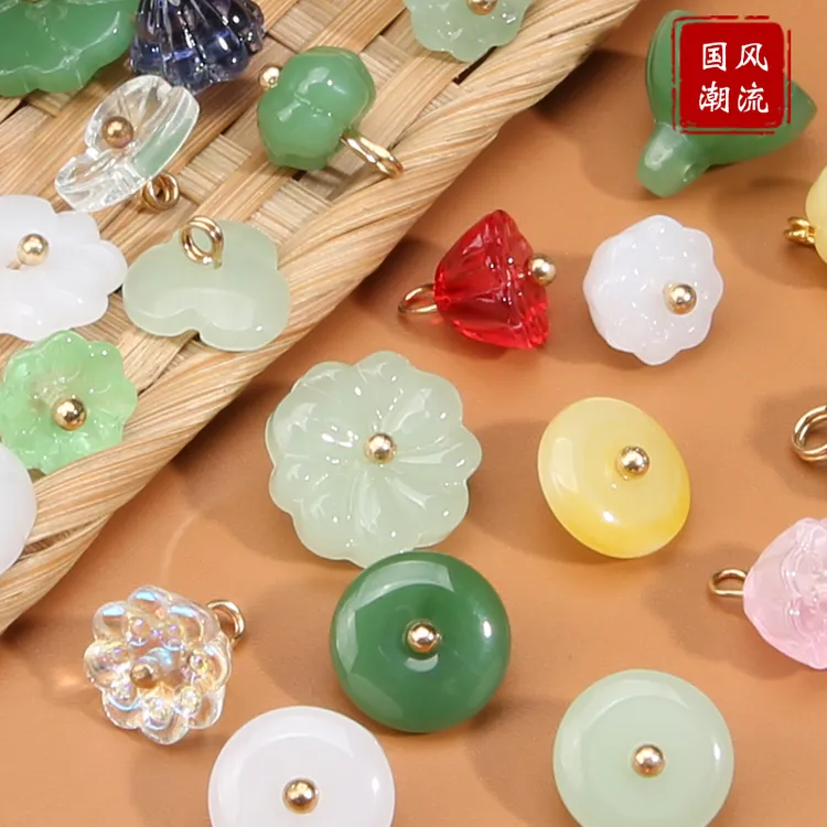 汉服衣服装饰纽扣国风唐装旗袍复古钮扣古典仿玉石古装小扣子盘扣