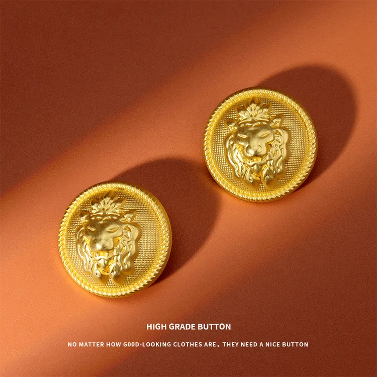 金色金属圆形扣子上衣西装配件男女衣服高档百搭钮扣风衣配饰纽扣