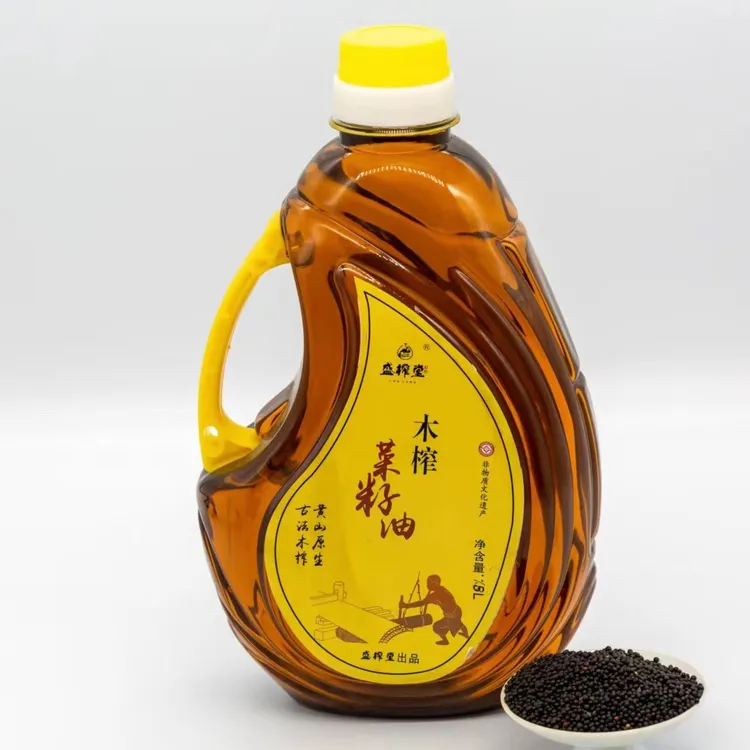 无添加木榨菜籽油1.8L食用油家庭适用正宗菜油精选压榨营养榨油