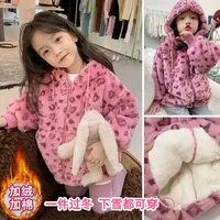 女童秋冬季外套2025新款洋气保暖宝宝夹棉加厚毛毛加绒外套上衣潮