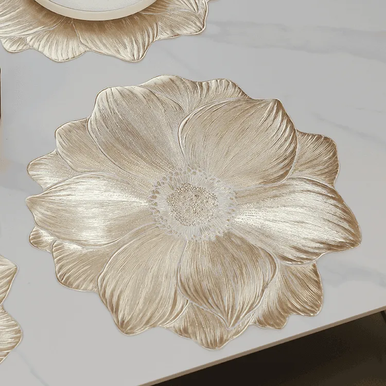 国风荷花国花牡丹餐垫防滑装饰垫PVC软装饰桌垫盘垫花瓶垫隔热垫