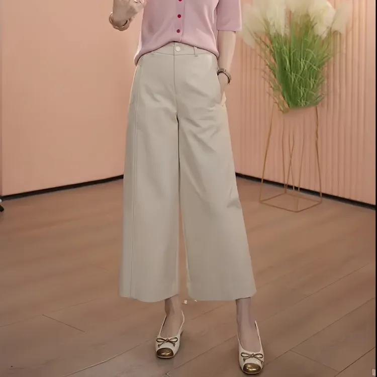 高腰西装阔腿裤女秋季2024新款显瘦垂感小个子宽松窄版直筒休闲裤