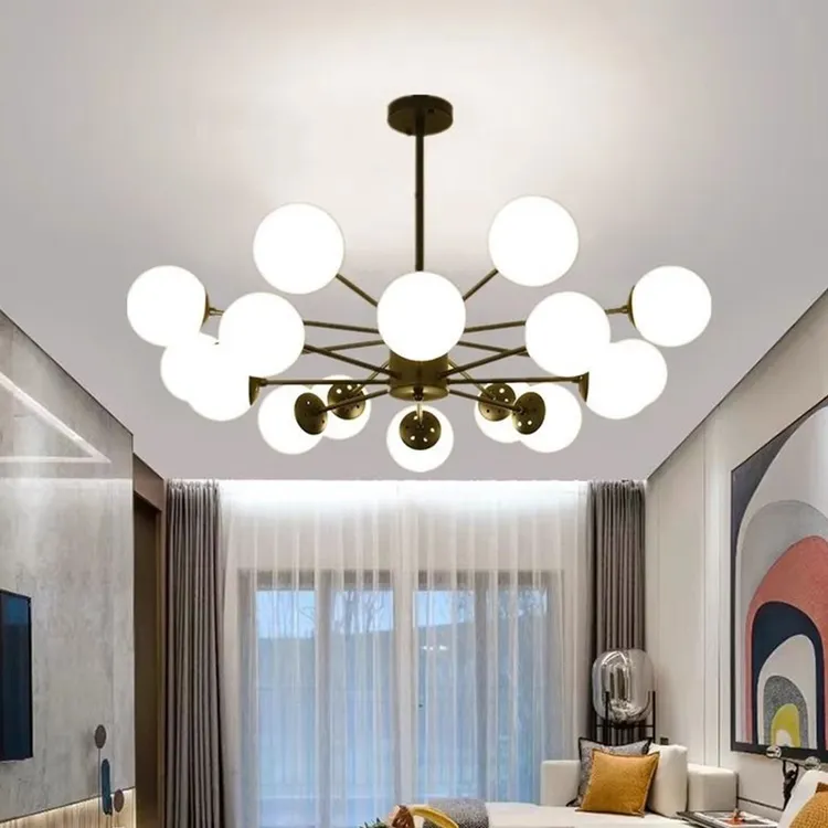 北欧吊灯客厅灯现代简约主卧卧室餐厅灯家用轻奢中山灯具魔豆吊灯