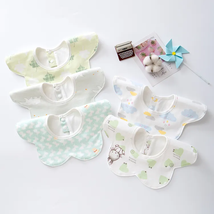 婴儿棉围嘴新生儿口水巾防水360度防吐奶围兜围脖男女宝宝秋冬