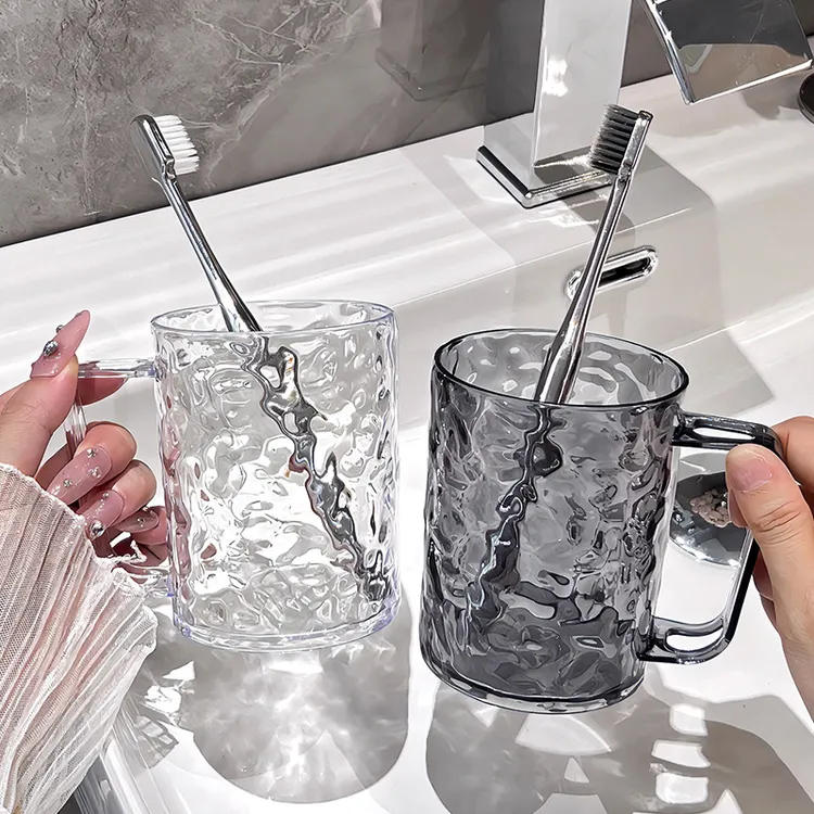 冰川纹漱口杯刷牙杯家用轻奢高颜值牙刷牙具牙缸情侣洗漱杯高级感