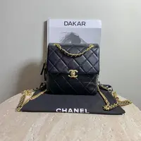 99新 Chanel/香奈儿 壹臻/22P黑金ado双肩包 67438347