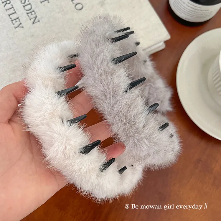 秋冬加厚毛绒波浪发箍带齿防滑蓬松纹理感发卡高级感时尚洋气头箍