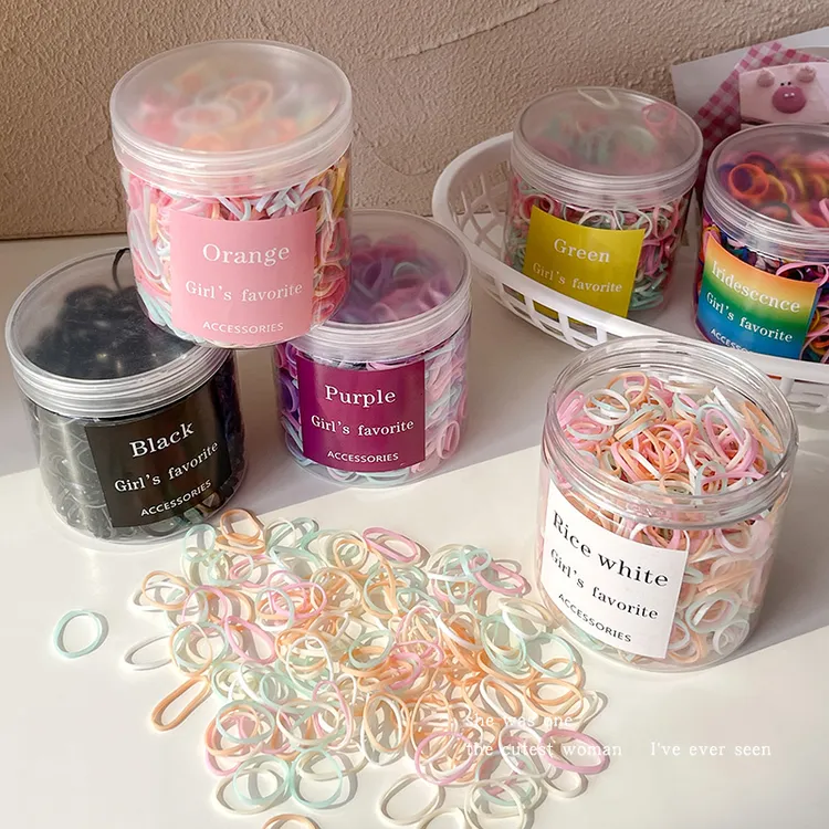 马卡龙色一次性小橡皮筋扎头发绳可爱少女头绳高弹力简约彩色发圈