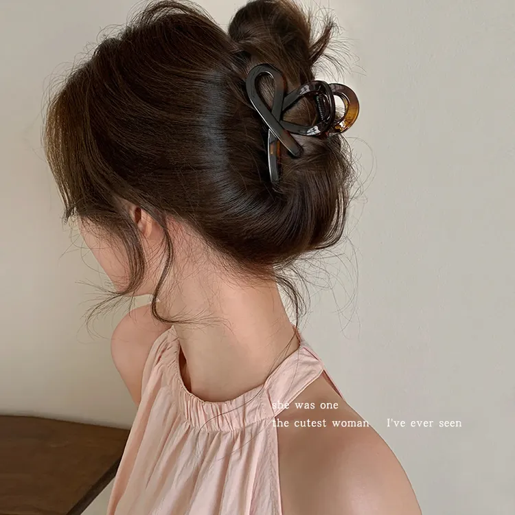 简约气质发夹抓夹女后脑勺盘发鲨鱼夹发卡头发小夹子发量少头饰品