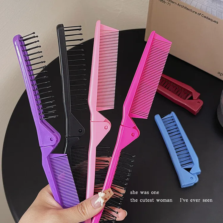 折叠梳子便捷发饰女士专用抓夹防静电家用发梳发夹分发线梳头神器