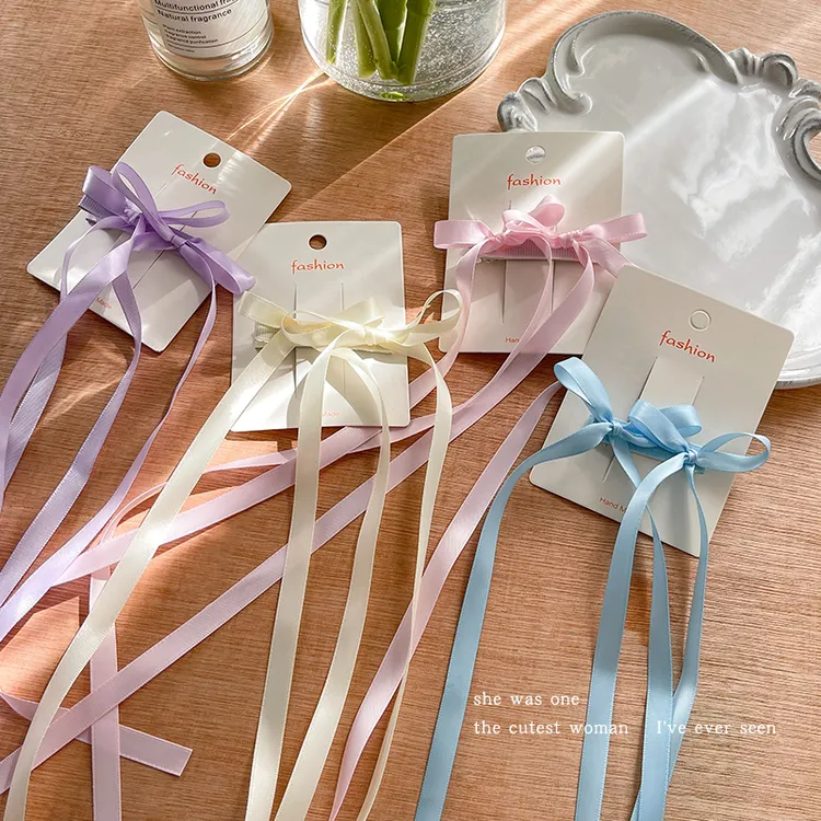 芭蕾风甜美丝带蝴蝶结发夹编发美少女绑发飘带网红可爱儿童发饰品