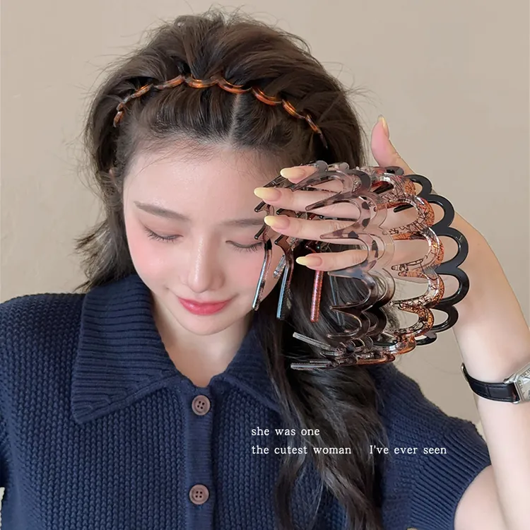 简约带齿波浪发箍女2025新款高颅顶洗脸专用头箍外出百搭发卡头饰