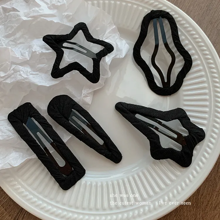 黑色简约发夹可爱少女bb夹前额刘海夹发卡头饰夹子侧边碎发固定夹