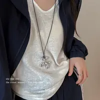 非金属皮质项链 韩系潮牌气球狗吊坠项链女时尚锁骨链颈链配饰品