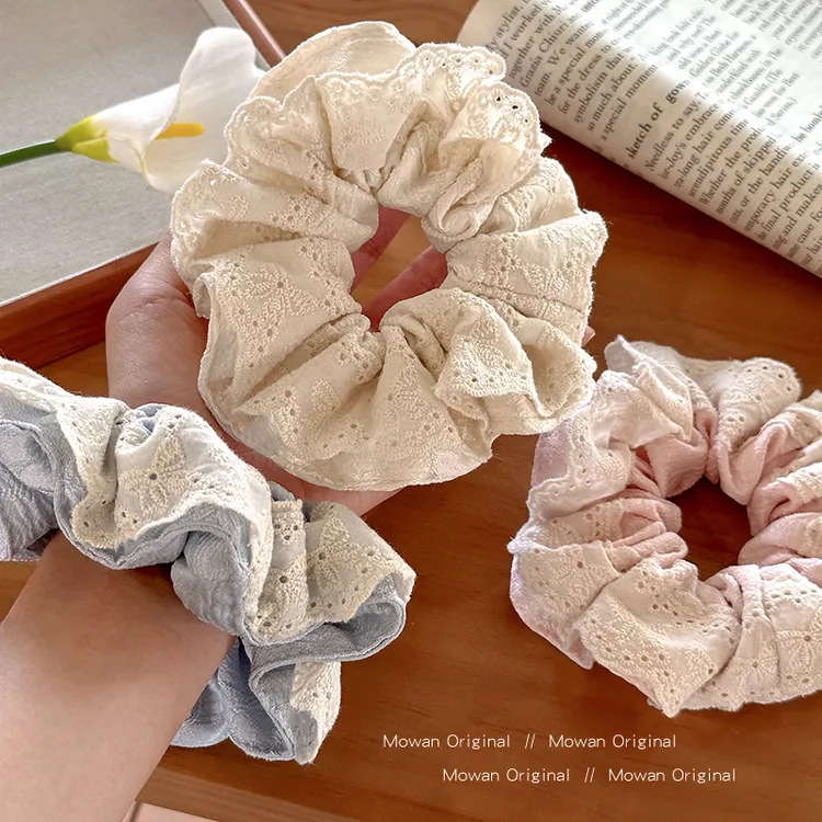 甜美蕾丝花边大肠发圈女网红2025新款高弹力扎发头绳发饰可爱发绳