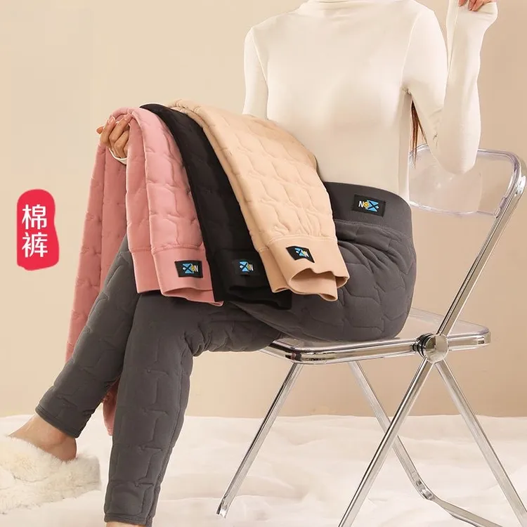 【直播专属】秋冬厚款加绒棉裤防寒弹力高腰棉裤大码贴身冬季保暖裤