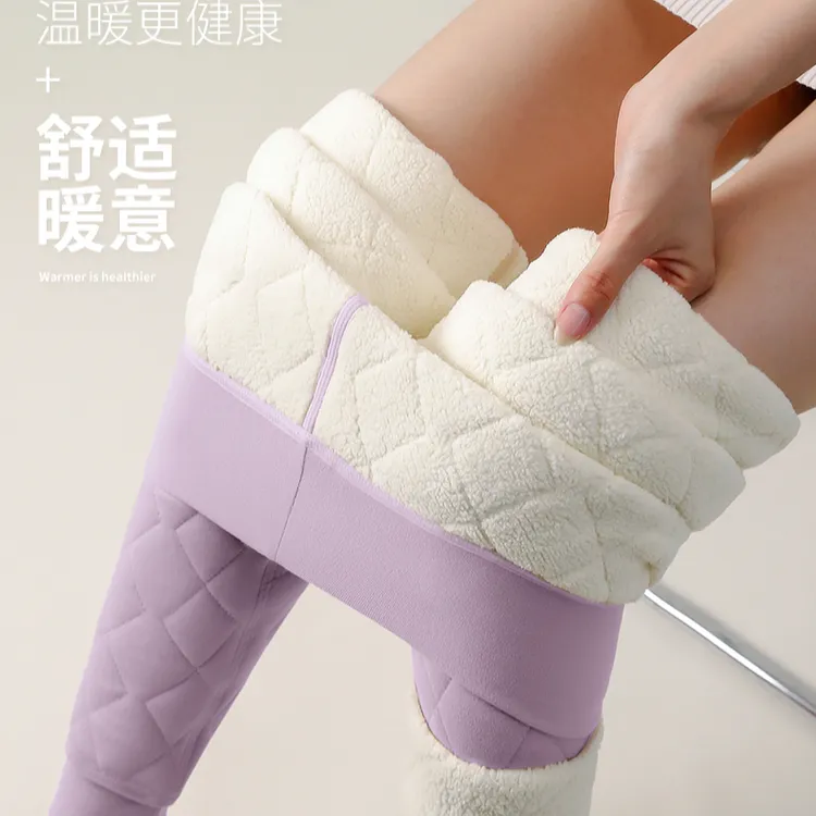 加厚保暖羊毛棉裤女高腰加绒加厚打底裤大码舒适暖裤内穿棉裤