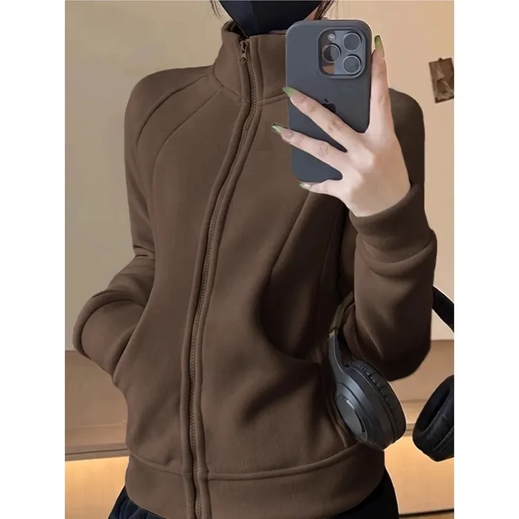 高品质冲锋衣内胆摇粒绒外套女款秋冬季内搭颗粒抓绒立领加厚卫衣