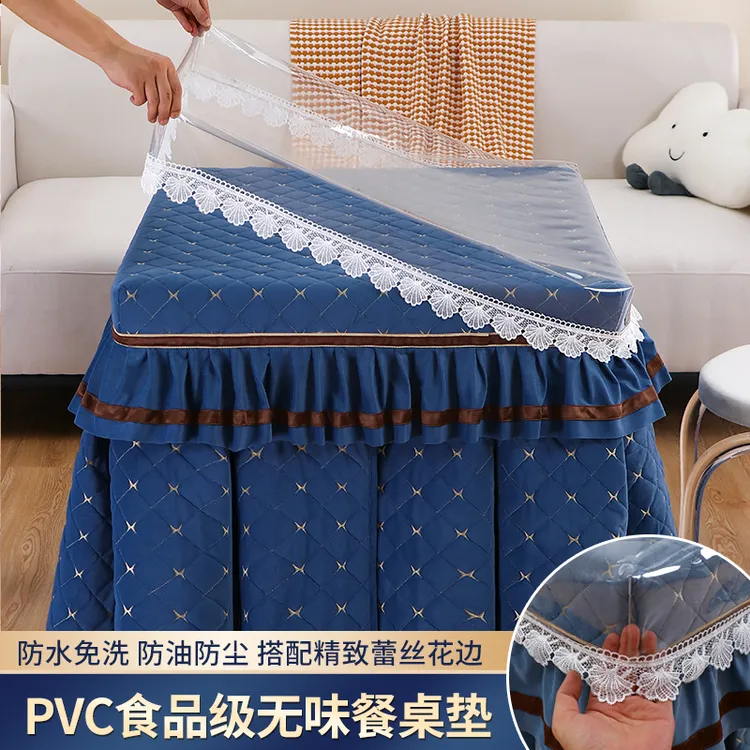 PVC透明桌罩防水防油烤火桌布罩套正方形餐桌布电炉桌面胶垫免洗