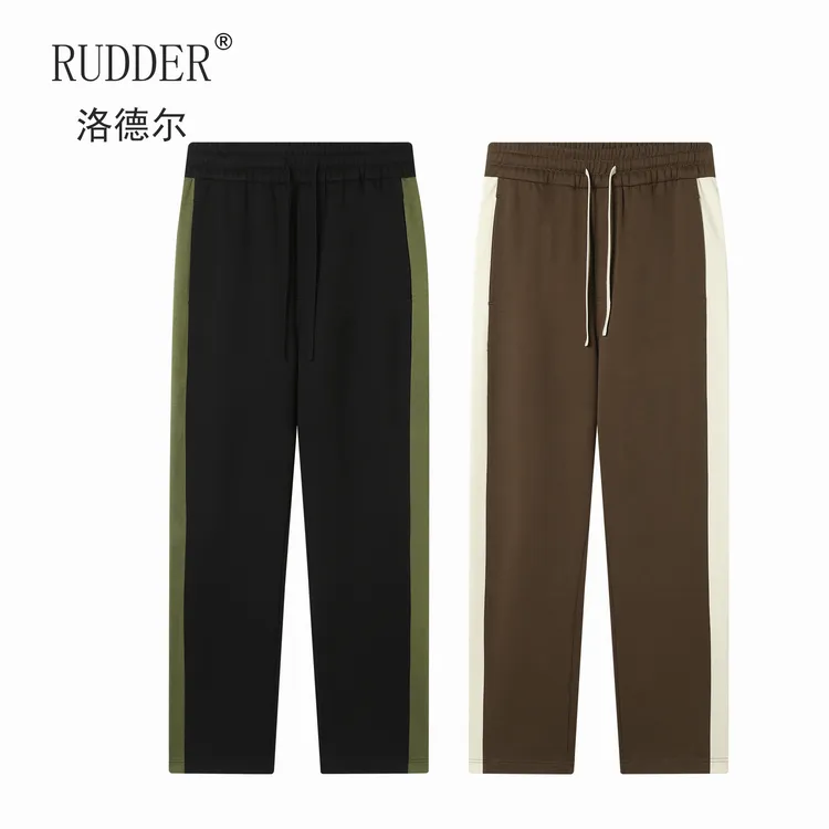 Rudder/洛德尔360G宽松直筒针织运动卫裤高垂感微弹时尚休闲长裤