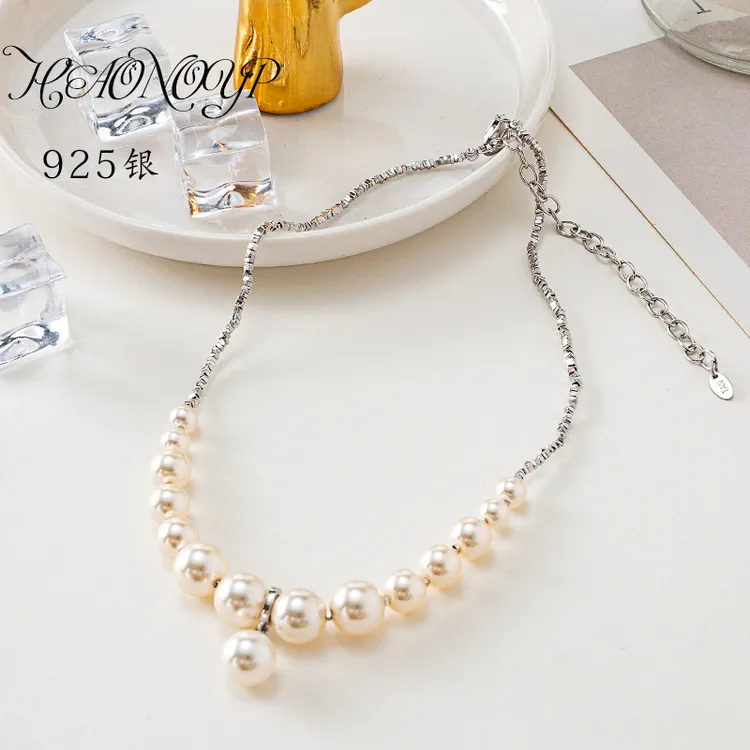 链子925银 甲状腺遮疤位置12厘米碎银子项链时尚渐变坠链轻奢百搭