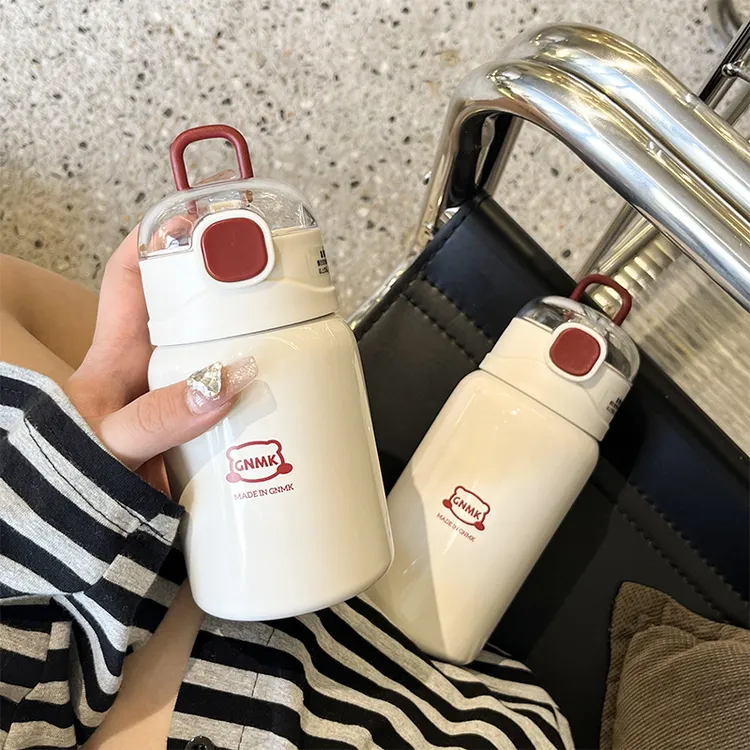 Gucgres简约保温杯女带吸管高颜值可爱办公室水杯小巧便携学生