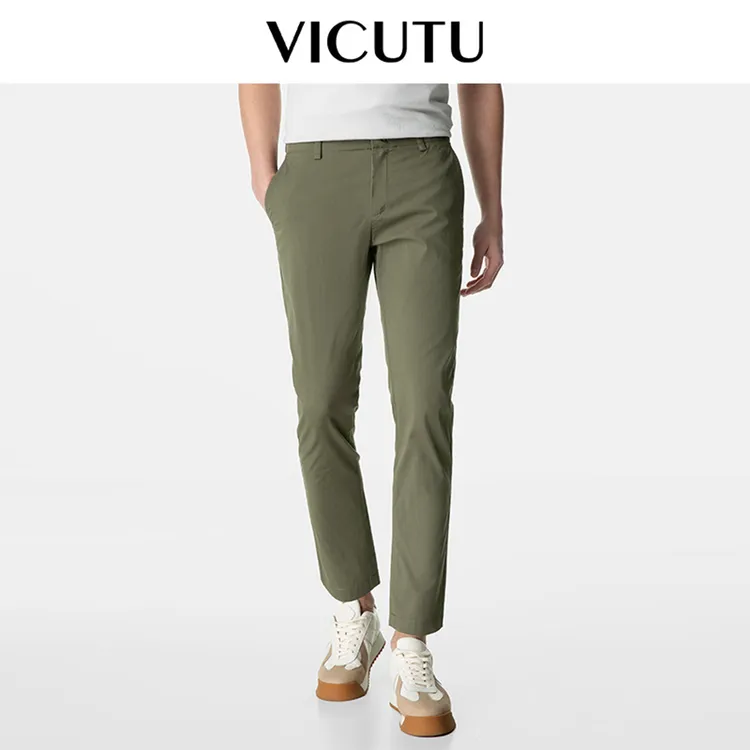 威可多男士休闲裤男款潮流长裤时尚裤子舒适透气直筒宽松轻薄男裤