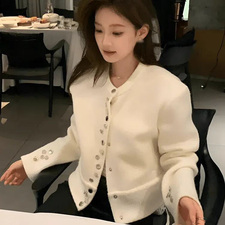 高级感小香风短外套女早秋新款韩系气质时尚圆领宽松漂亮开衫上衣