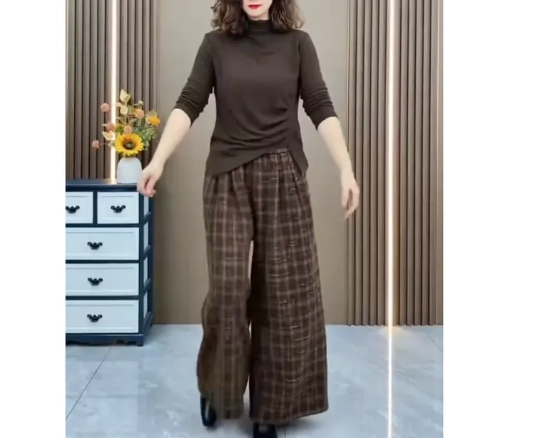 2024冬季新款时尚女装网红靓丽潮流气质洋气圆领上衣裤子女AB