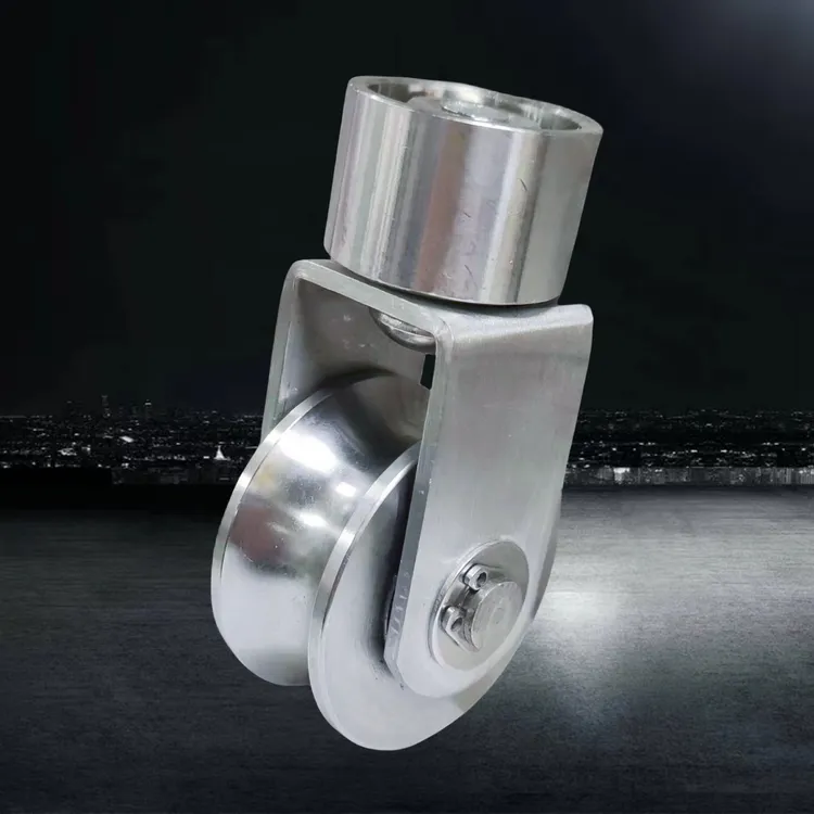 304不锈钢圆头万向轮轨道轮大头小吊轮起重脚轮移动加固结实强力