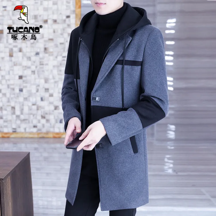 TUCANO/啄木鳥双11好物秋冬绵羊毛呢子大衣中长款男风衣毛呢外套