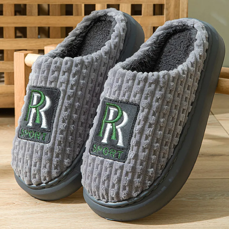 2024棉拖鞋男士冬季新款大码家居家用保暖拖鞋厚底室内防滑毛拖鞋