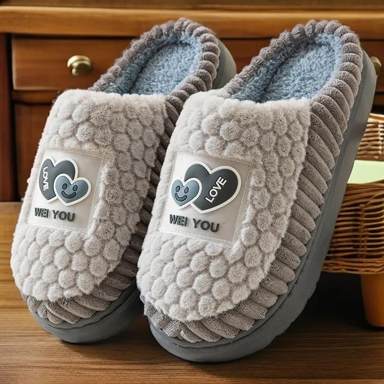 2025男士棉拖鞋冬新款家居用保暖拖鞋情侣厚底室内防滑毛毛拖鞋女