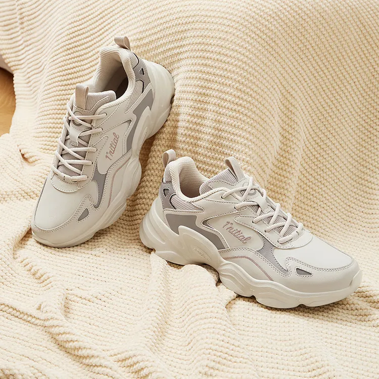 361°新款【云朵-革面】男女鞋百搭厚底鞋休闲运动潮流情侣休闲跑鞋