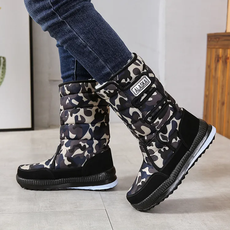 九烈鸟男女款东北雪地靴EVA超轻防滑底厚底防水高筒大棉鞋