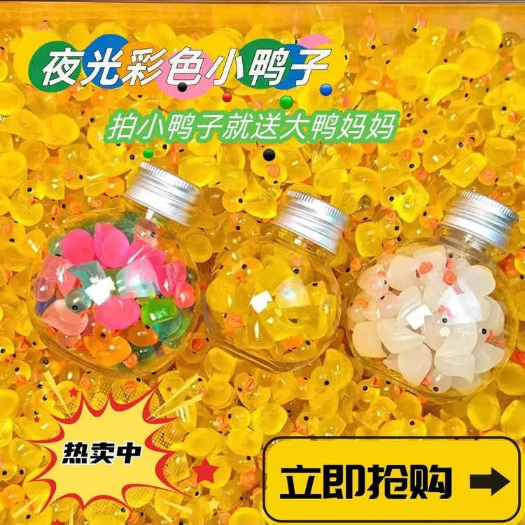 diy手工配饰儿童益智微景观摆件微缩夜光彩色小鸭子动物苔藓造景 