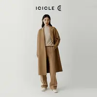 【琥珀流光】ICICLE之禾女装羊毛双面呢长大衣5005