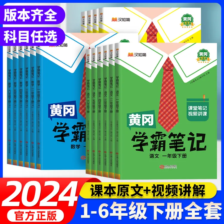 2024版 黄冈学霸笔记小学1-6年级下册同步课本教材讲解课堂笔记书
