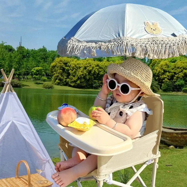 宝宝野餐户外沙滩露营餐桌婴儿童小椅凳子便携可折叠海边学坐拍照