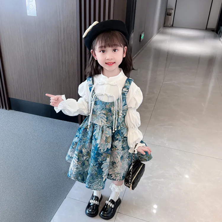 女小童春季连衣裙春装新款网红背带裙女宝宝洋气春秋洛丽塔公主裙