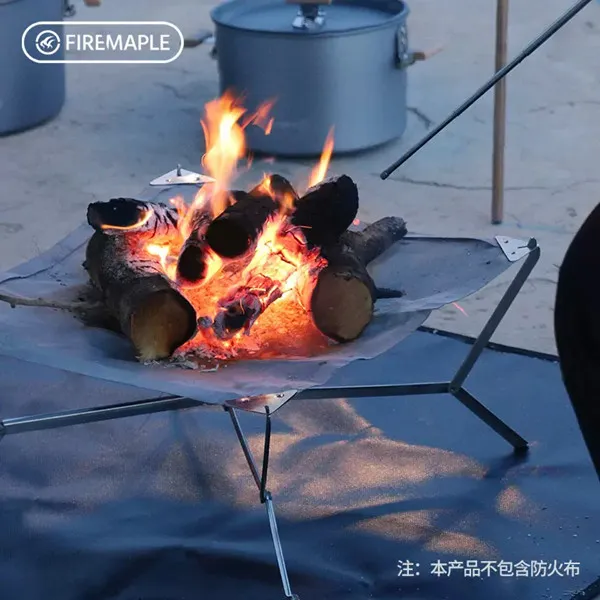 火枫落虹超轻折叠焚火台570g户外露营烧烤取暖不锈钢可折叠烤架