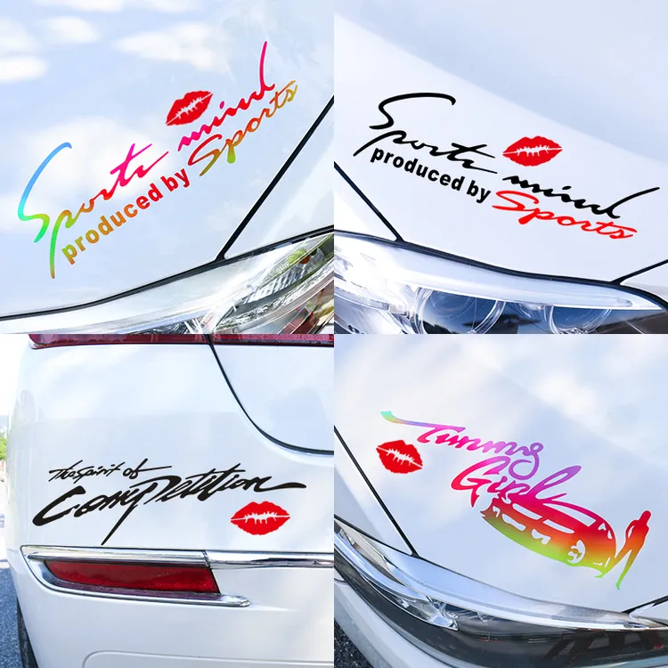 汽车灯眉贴纸装饰贴个性机头盖引擎盖车贴汽车贴纸字母保险杠贴花