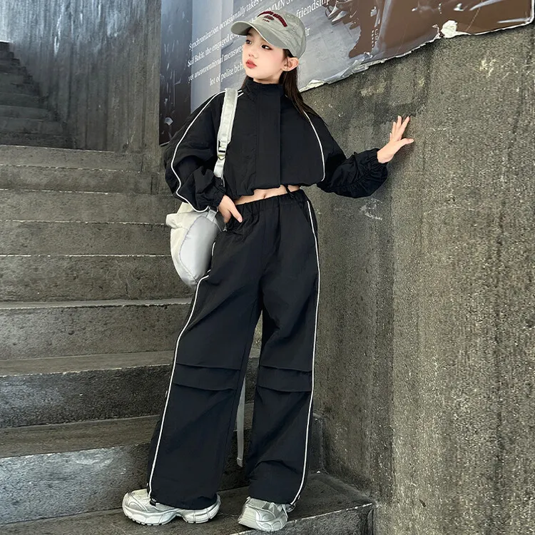 女童运动套装秋装2024新款炸街儿童春秋款洋气时髦中大童潮酷穿搭